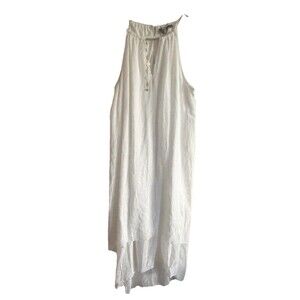 MLLE GABRIELLE White Boho Airy Fairy Feminine Gauzy Beachy Dress Med